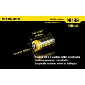 Nitecore NL166, Acumulator RCR123A, Li-Ion, 650 mAh, PCB