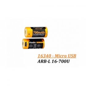 Fenix ARB-L16-700U, Acumulator Li-Ion 16340/RCR123, 700 mAh, Reincarcabil Micro USB